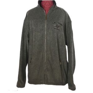 GOGO Sports Men’s Size L Streetwear Piled Fleece  Las Vegas Gray Sweater Jacket